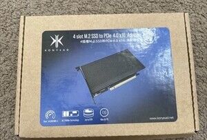 pcie4.0 x16 to m.2 m-Key nvme x 4 ssd Expansion Card with Heatsink，Supports 4 NV